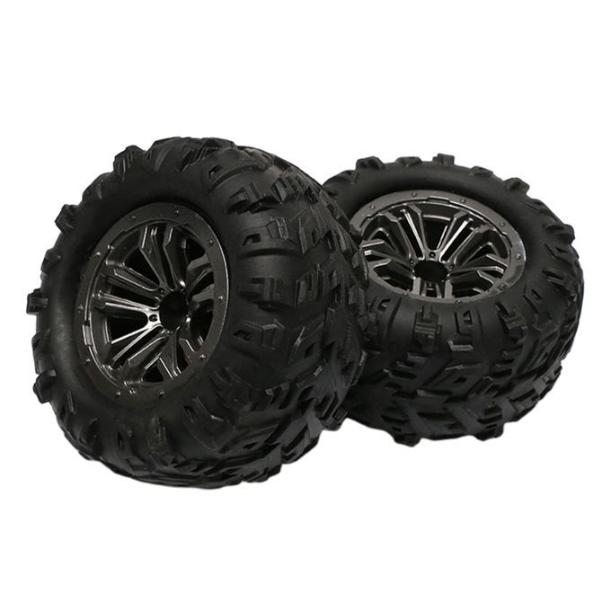 2 Pack Rubber Tyres Wheel Rim Kit For Wltoys 12428 12423 1:12 RC