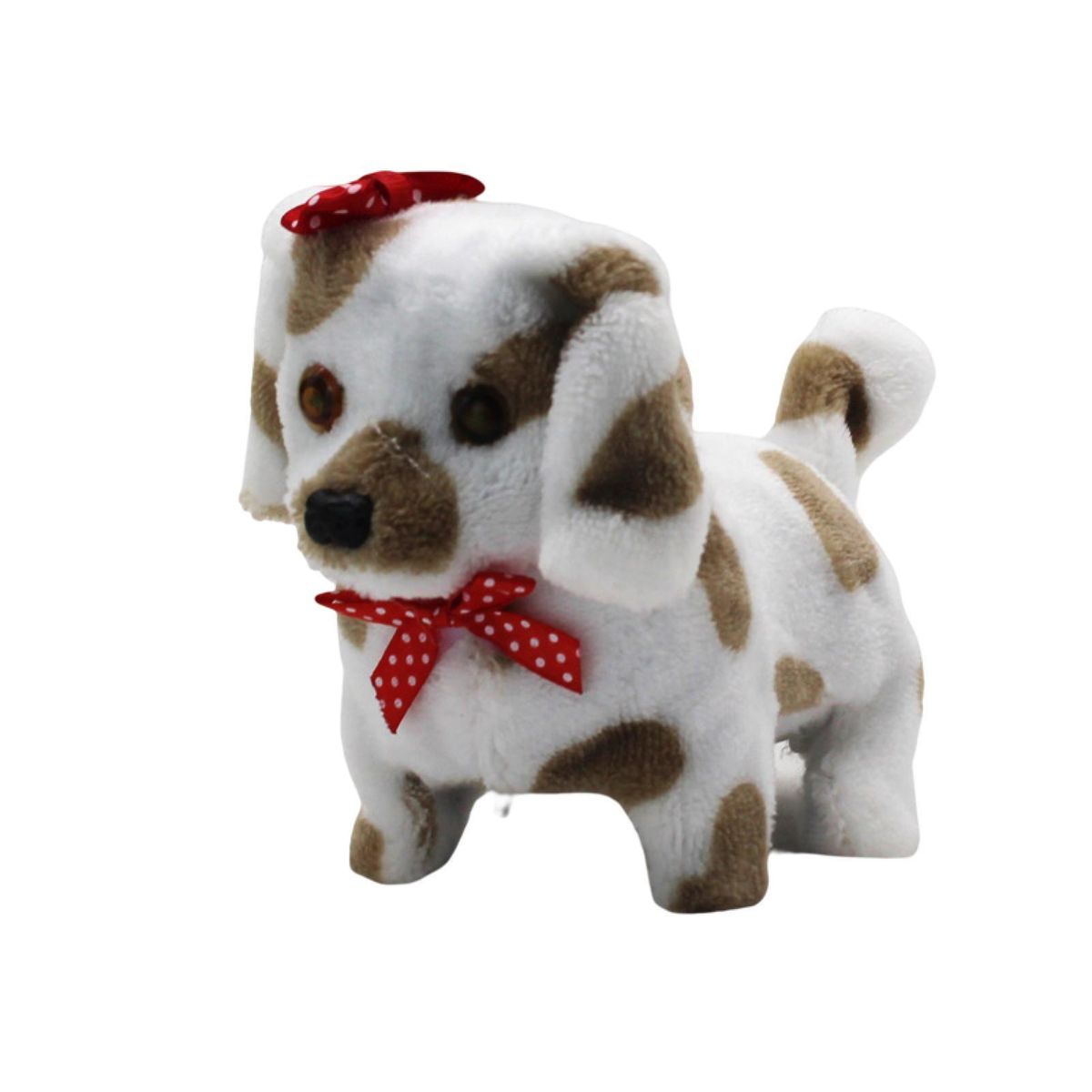 Dog Toy Cartoon Bow Puppy Plush Doll Brown