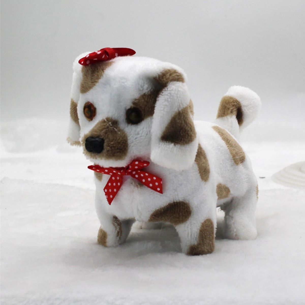 Dog Toy Cartoon Bow Puppy Plush Doll Brown