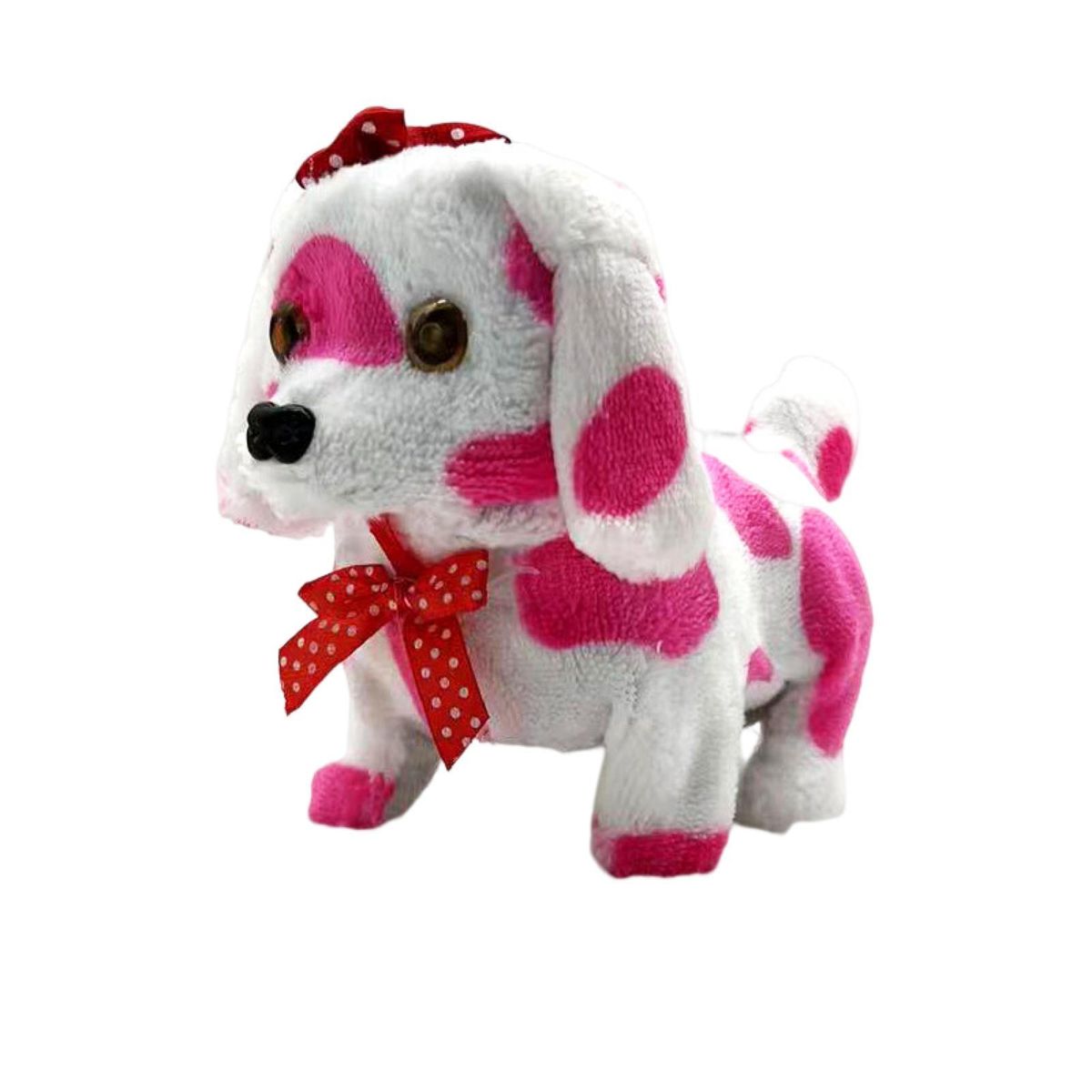 Dog Toy Cartoon Bow Puppy Plush Doll Rose Red