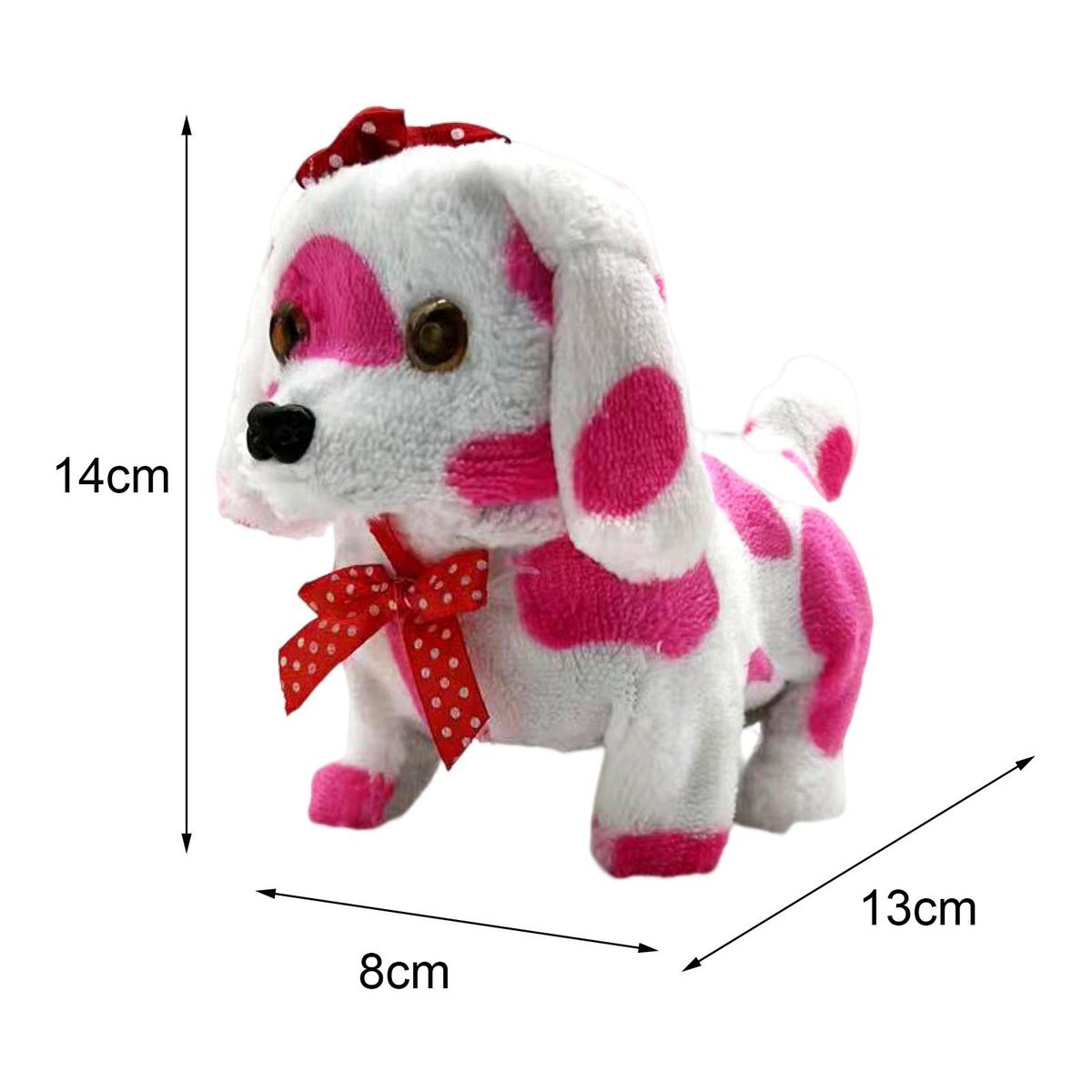 Dog Toy Cartoon Bow Puppy Plush Doll Rose Red