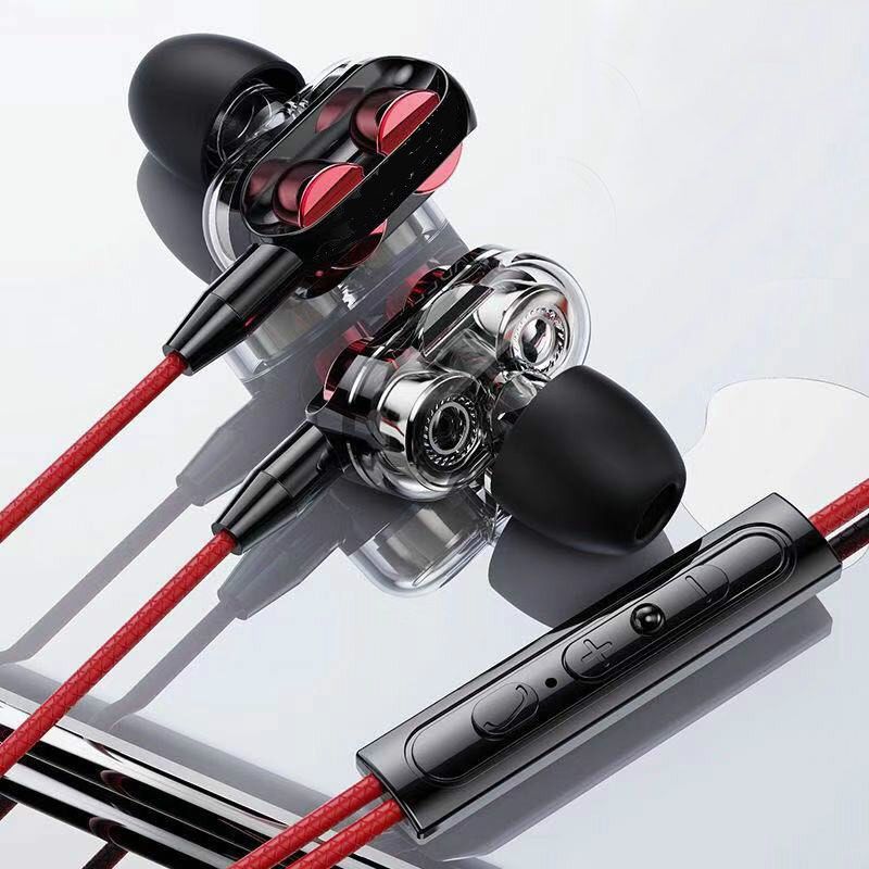 In Ear Earphone Double Dynamic Gaming Computer Earbuds