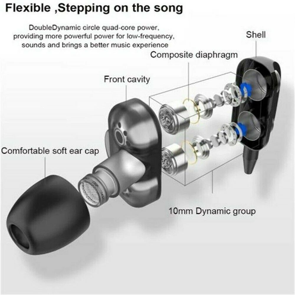 In Ear Earphone Double Dynamic Gaming Computer Earbuds