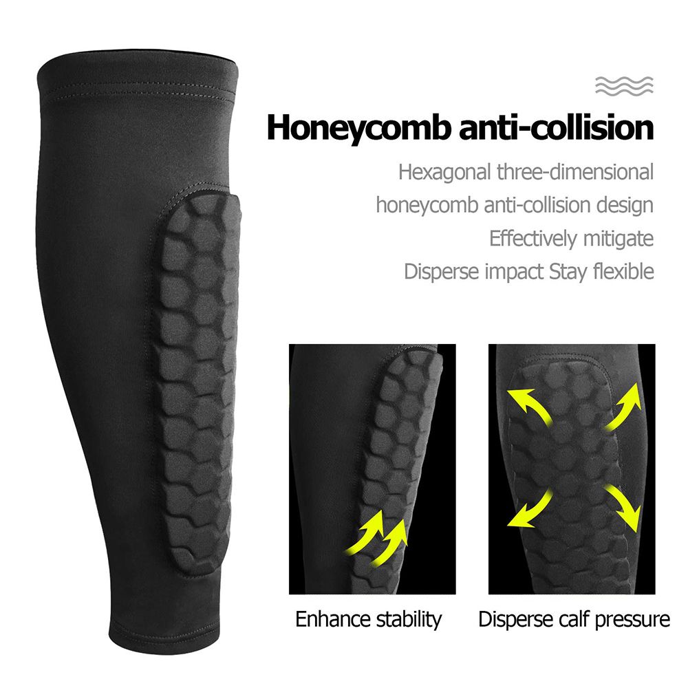 Children's Soccer Shin Guards Football Socks Protectors Professional Honeycomb Shin Pads Shinguard Door Shields Accessories Boy-Black 1 Pcs