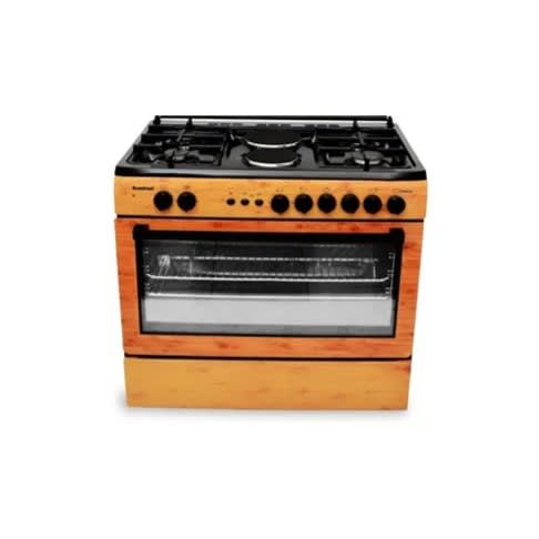 4 Gas Burners + 2 Electric Hotplate Classy Wood Finish - Sfck9425 Ng