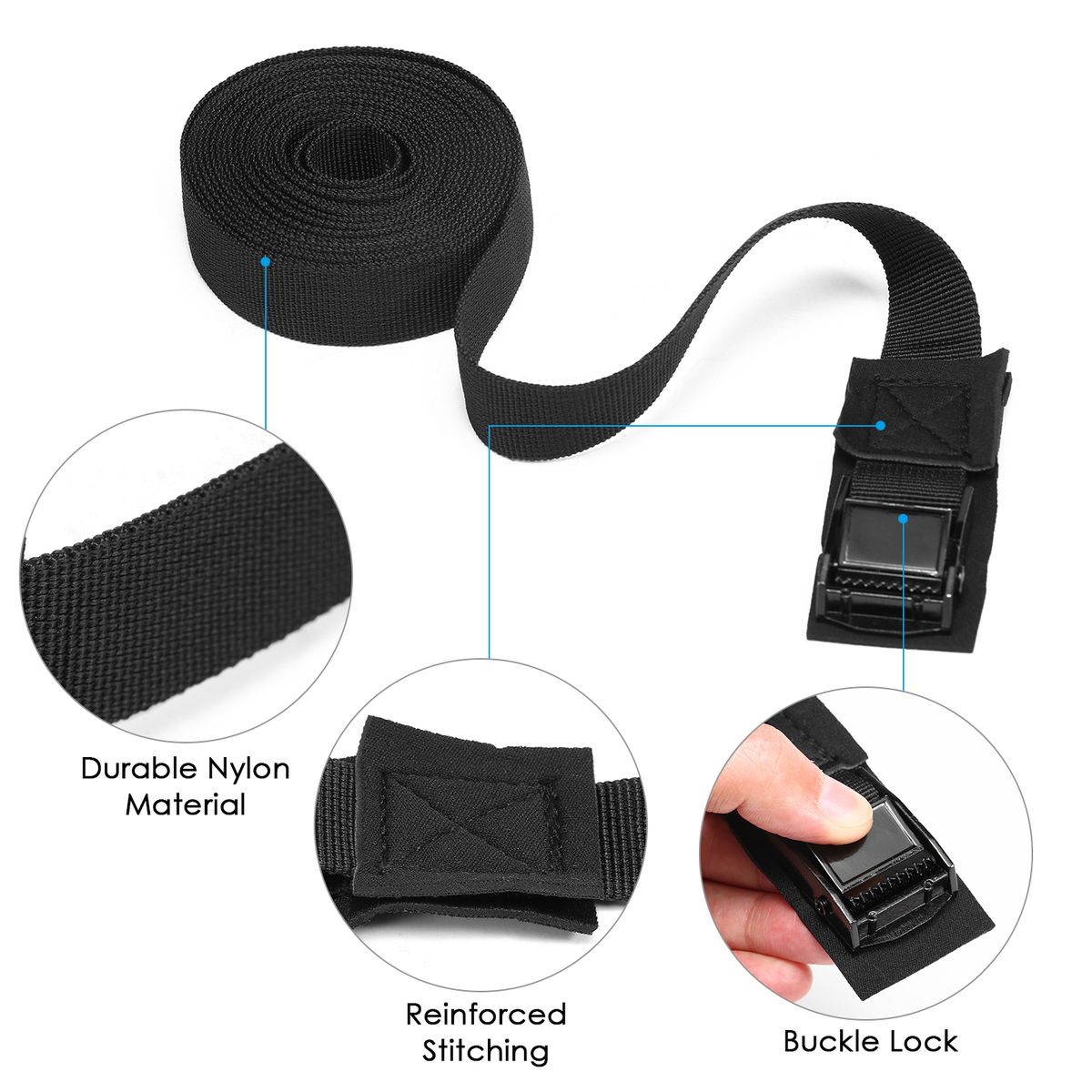 2 PCS Tie Down Strap Lashing Strap Cargo Tie-Down Strap With