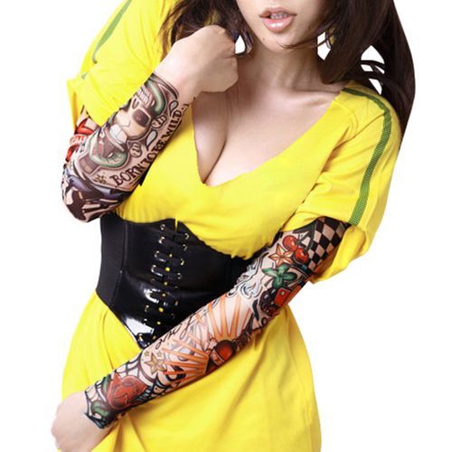 Women Corset Belt PU Leather Splice Lace-Up Elastic