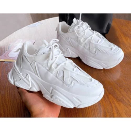 Vimo-Fox Ladies Rugged Sole Sneakers - White