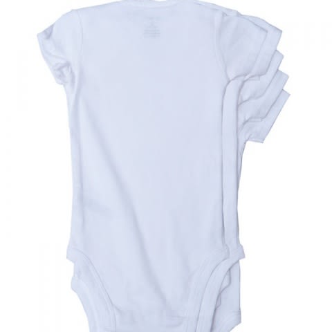 Neutral 5 Pack White Short Sleeve Bodysuits
