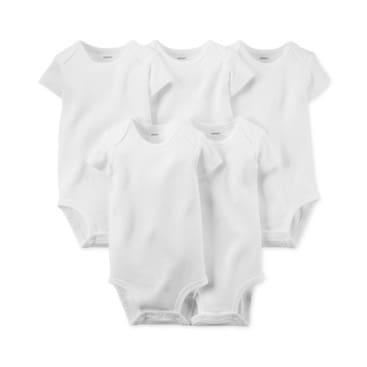 Neutral 5 Pack White Short Sleeve Bodysuits