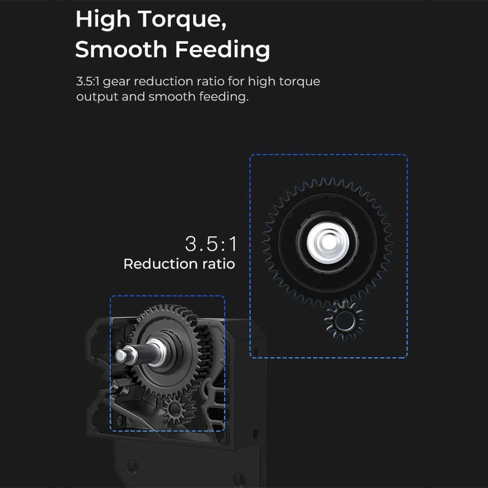 Creality Sprite Extruder Pro+ for 2.85mm Flexible Filaments TPR TPU and suitable for Ender3 Series Ender 3 S1 Series/ CR Series All Metal Body Dual-gear Feeding and Efficient Heat Dissipation