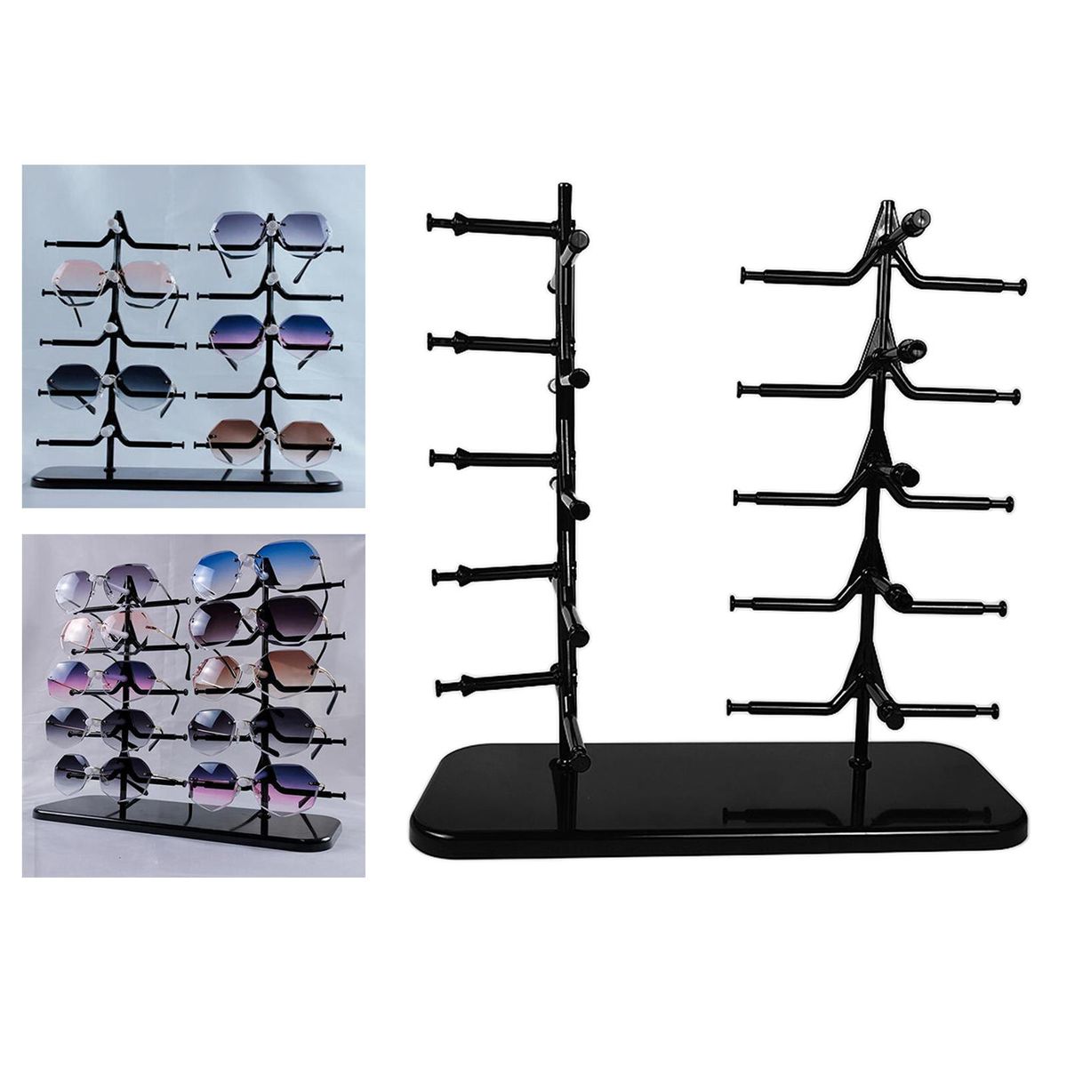 Sunglasses Rack Shelf Frame Glasses Display Stand Show Racks Black