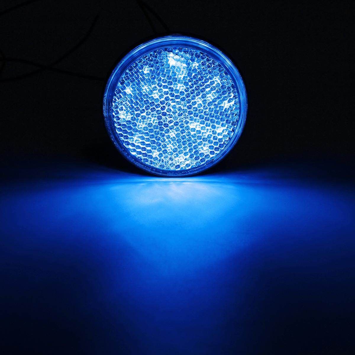 2 PCS Round Reflector LED Light Rear Tail Brake Stop Signal 12V For Toyota COROLLA Blue Blue (blue)