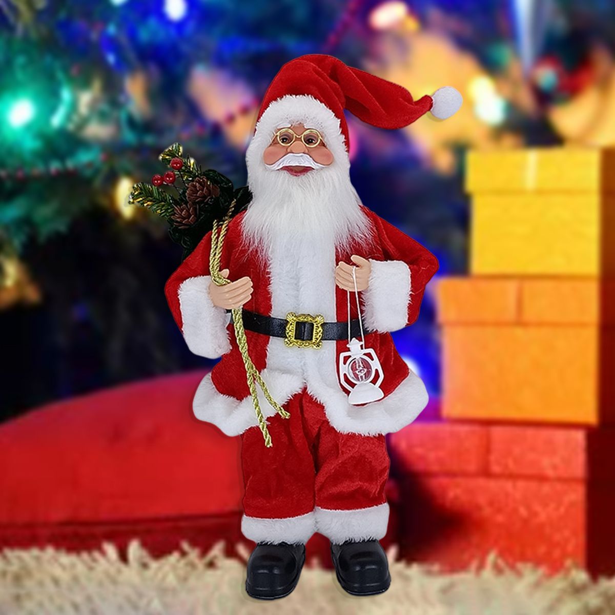 Standing Santa Claus Snowman Christmas Statue Decorations Xmas Red