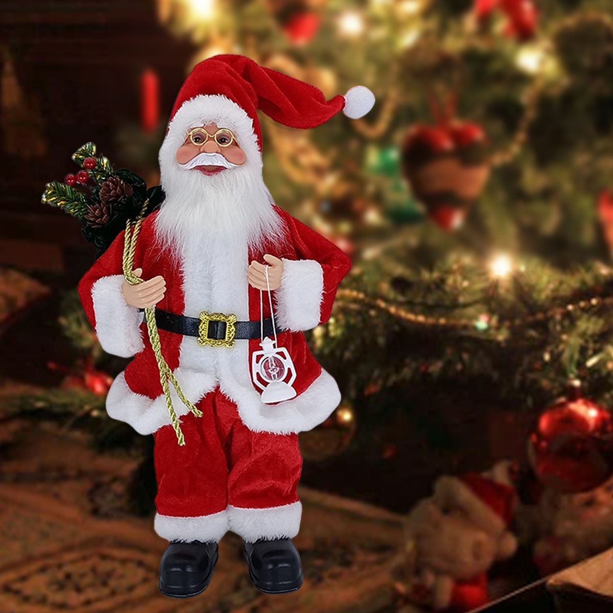 Standing Santa Claus Snowman Christmas Statue Decorations Xmas Red