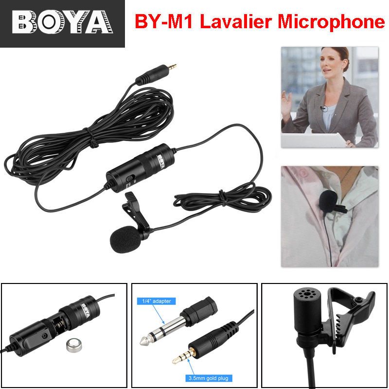 Boya Lapel Microphone Lavalier For Smartphones DSLR PC