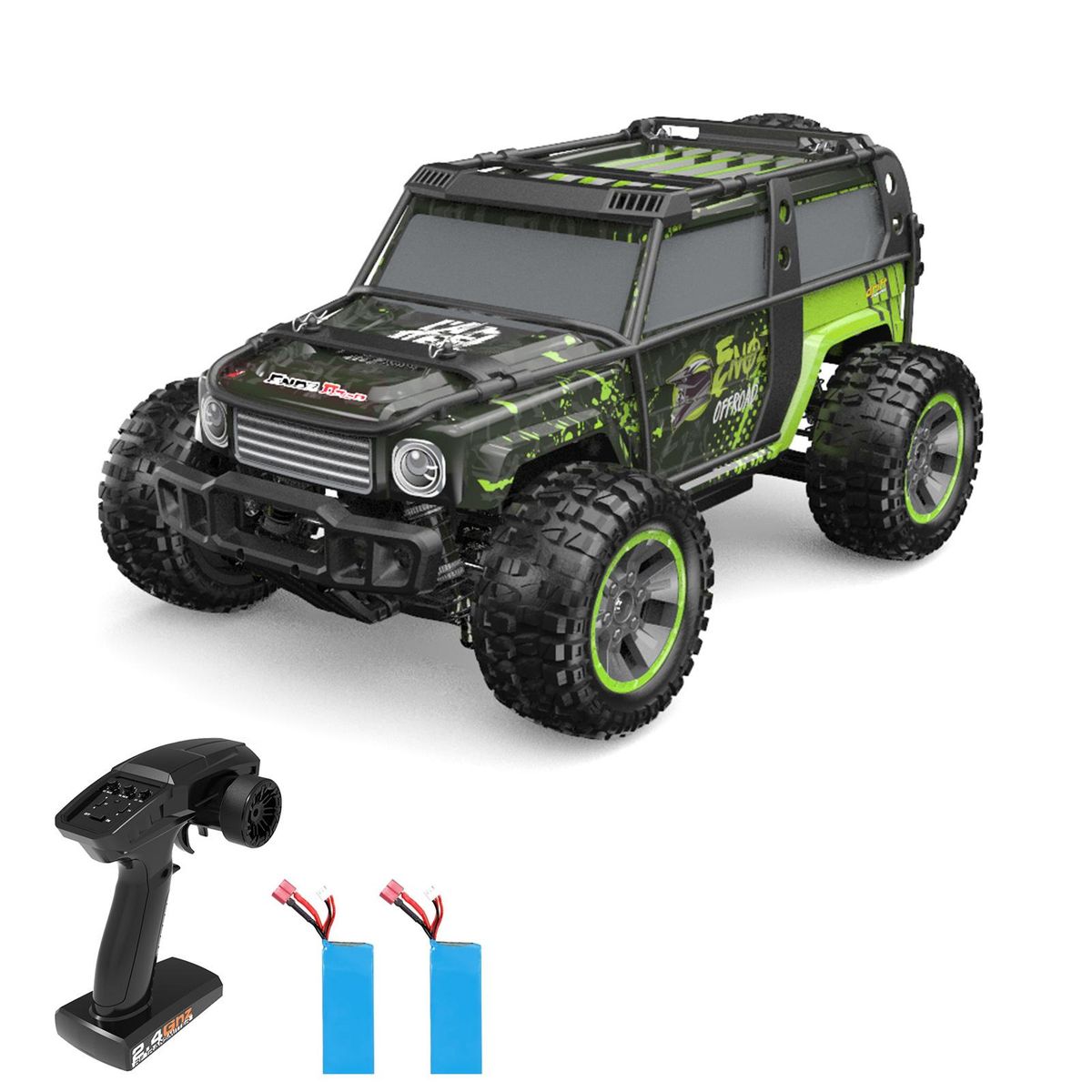 Remote Control Car 1/10 2.4GHz High Speed 65km/h All Terrain Off Road Trucks 4WD Brushless Motor Vehicle Racing Climbing Car Gifts for Kids Adults with 2 Battery