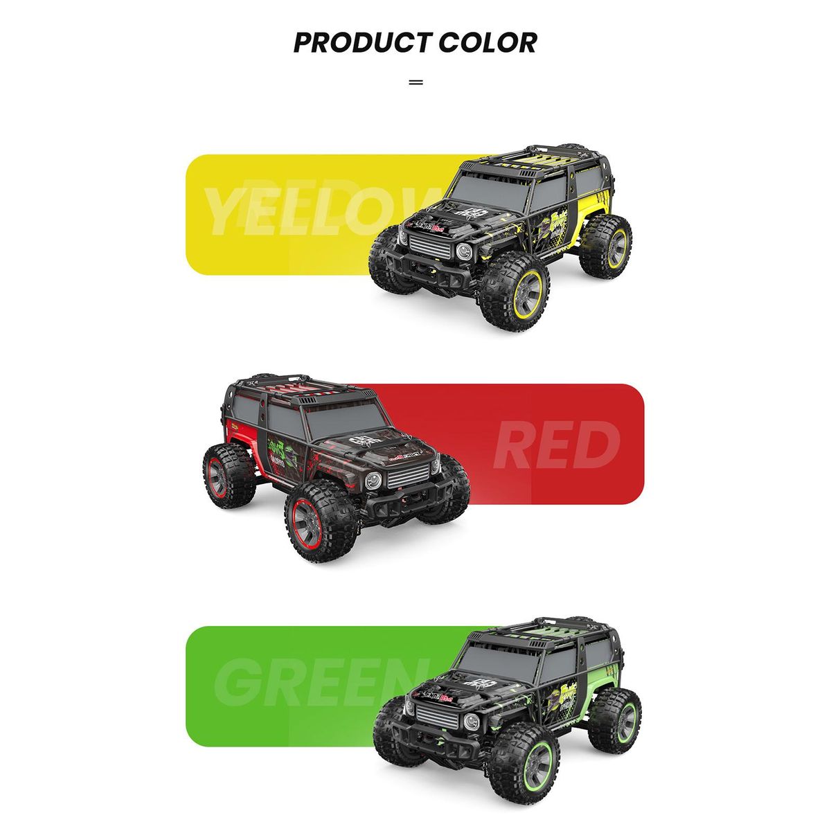 Remote Control Car 1/10 2.4GHz High Speed 65km/h All Terrain Off Road Trucks 4WD Brushless Motor Vehicle Racing Climbing Car Gifts for Kids Adults with 2 Battery
