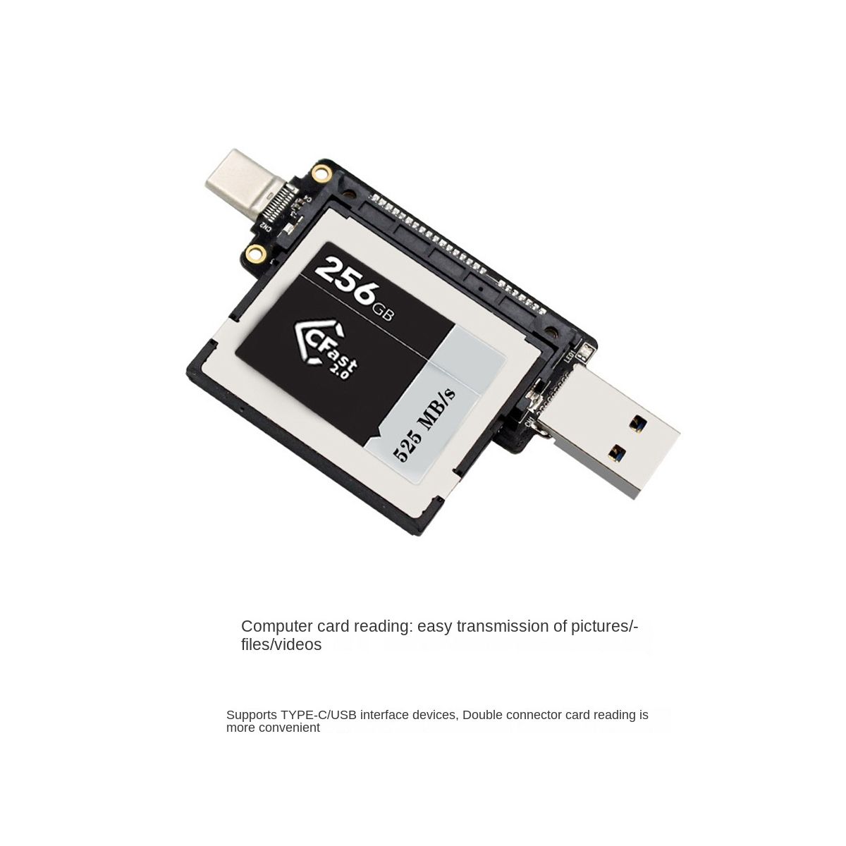 CFast USB 3.1 Type A+C Card Reader 10Gbps CFast Memory Card