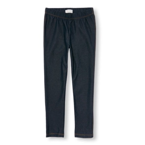 Girls Knit Denim Jeggings - Blue Indigo