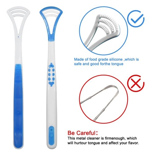 4 Pieces Reusable Tongue Scrapper Cleaner- Orange - Blue - Pink & Green