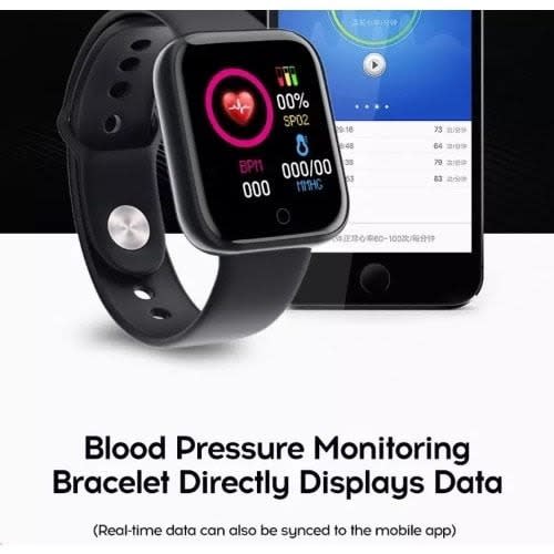 Intelligent Smart Watch - Fitness Tracker And Blood Pressure Monitor - Y68 - Black