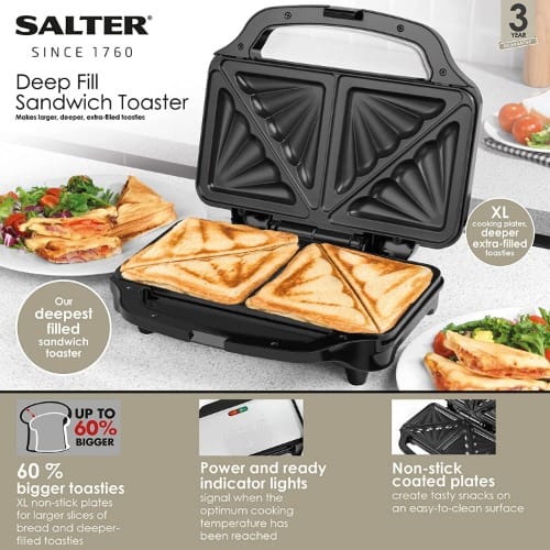 Salter Electric Xl Deep Sandwich Toaster -900w
