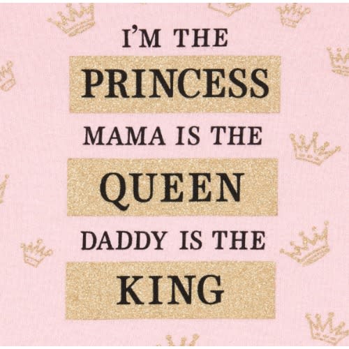 Baby Girl's Glitter I Am The Princess Graphic Bodysuit