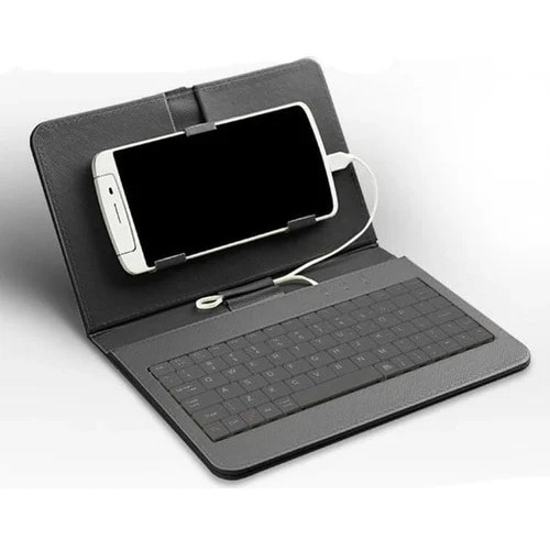 Wired Keyboard Leather Case For Android Mobile Phone 4.8-6.0