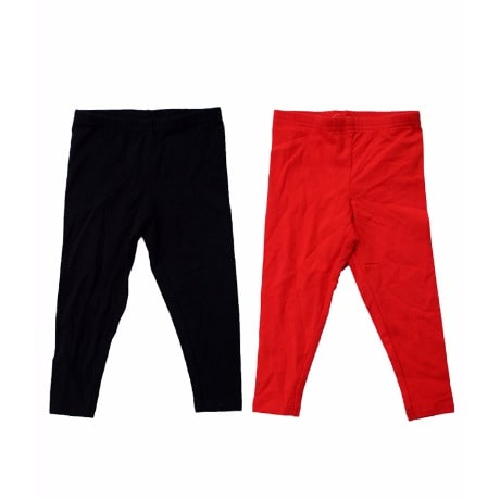 Girls Leggings - 2 in 1- Black and Red