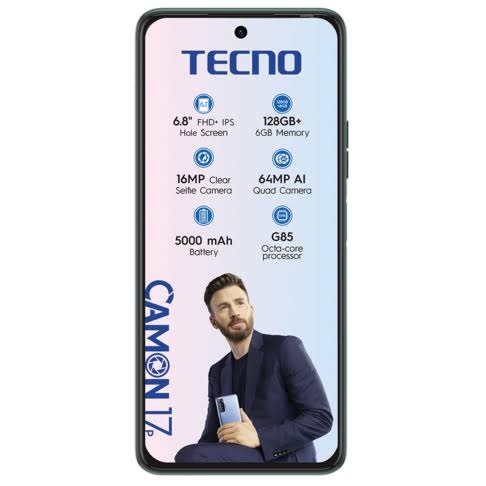 Camon 17p -  6.8" - 128GB ROM - 6GB RAM - Dual Sim - 4G LTE - 5000mAh - Fingerprint
