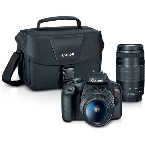 Eos Rebel T7 Dslr Video Camera With 18-55mm And 75-300mm Lenses Accessory Kit
