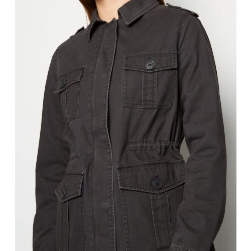 Black 4 Pocket Utility Lightweight Jacket
