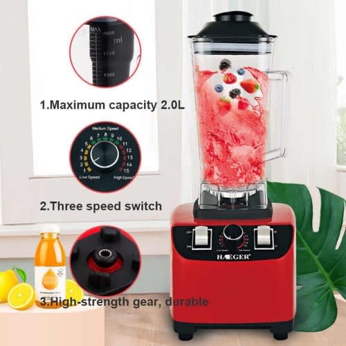 Super Electric Blender & Ice Crusher - 2l - 1800w - Hg-2803