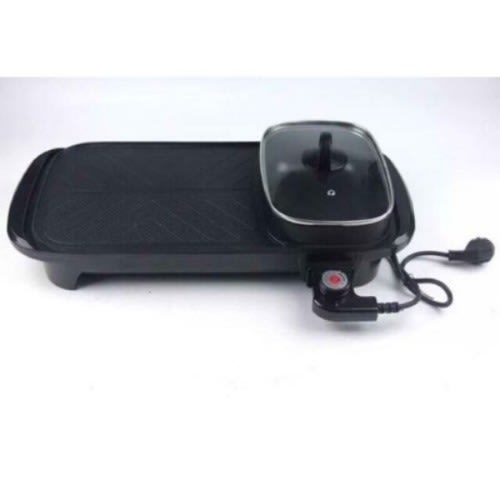 2 In 1 Electric Bbq Hot Pot With Grill Pan