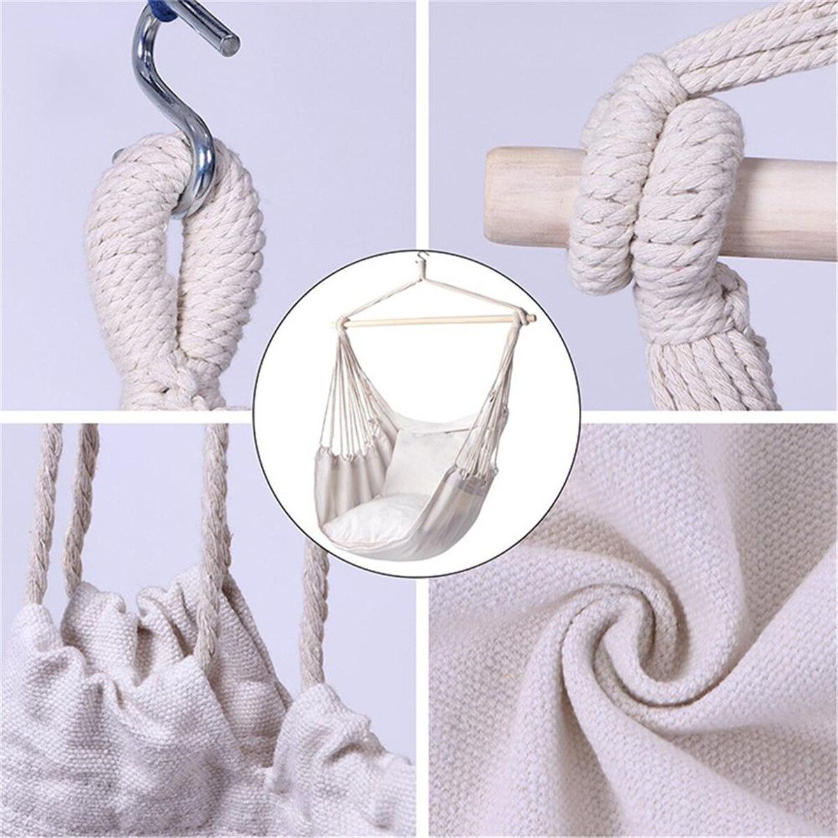 Type A/B/ 100x50cm Hanging Single Hang Chair Air Sky Chair Style Hammock Chair Swing For Indoor/Outdoor Hanging Chair+Stick