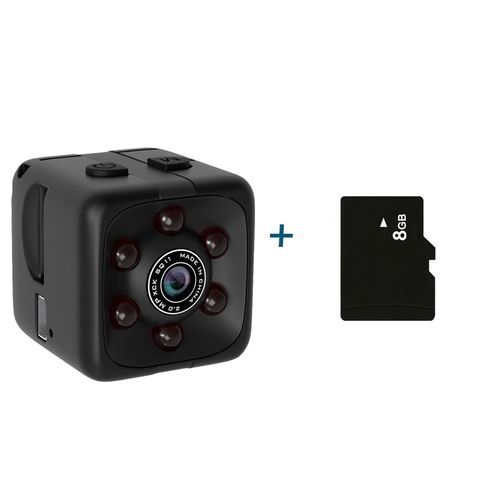 Sq11 Mini Camera HD 1080P Sensor Night Vision Camcorder Motion DVR Micro Camera Sport DV Video Small Camera Cam SQ 11 PK SQ16 (Camera And 8G TFcard)