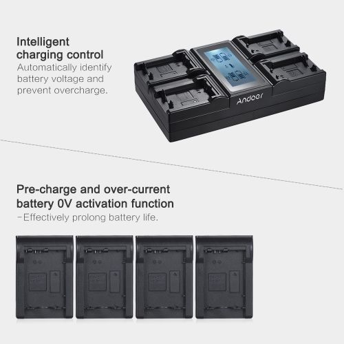 Andoer NP-FW50 NPFW50 4-Channel Digital Camera Battery