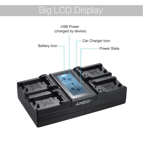 Andoer NP-FW50 NPFW50 4-Channel Digital Camera Battery