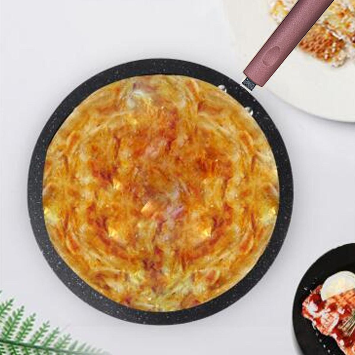 Pancake Pan Crepe Maker Flat Pan Griddle Pan with Spreader & Spatula Crepe Maker Griddle