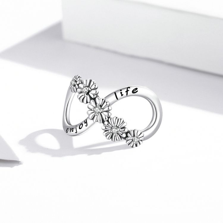 S925 Sterling Silver Infinite Flowers Beads