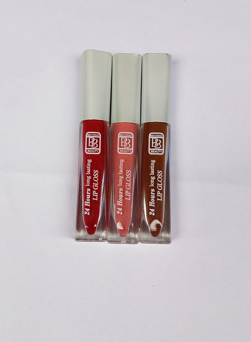 3PCS/SET OF 24 HOURS LONG LASTING LIP GLOSS - RED, NUDE, BROWN COLOURS