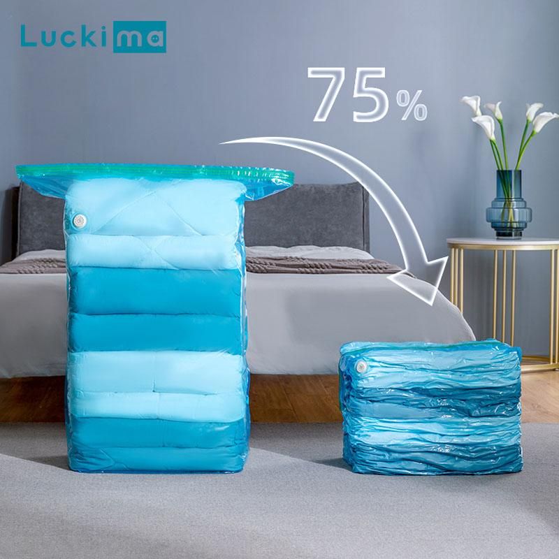 Vacuum Storage Bags for Comforters Blankets Clothes Pillows Hand Press Home Travel Space Saver Vacuum Sealer Compression Bag