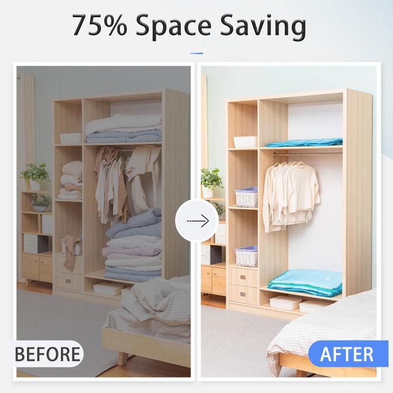 Vacuum Storage Bags for Comforters Blankets Clothes Pillows Hand Press Home Travel Space Saver Vacuum Sealer Compression Bag