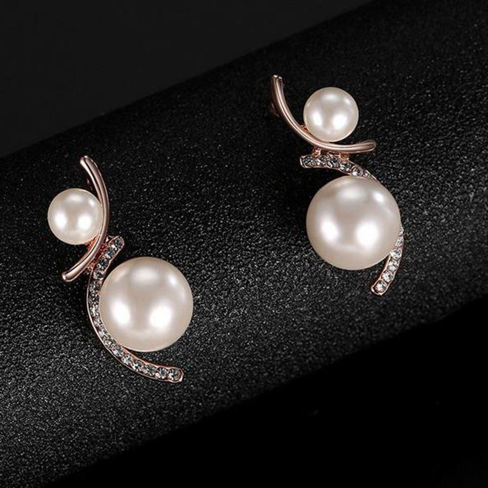NeckEarrings Diamond Pearl Elegant Women Jewellery Set