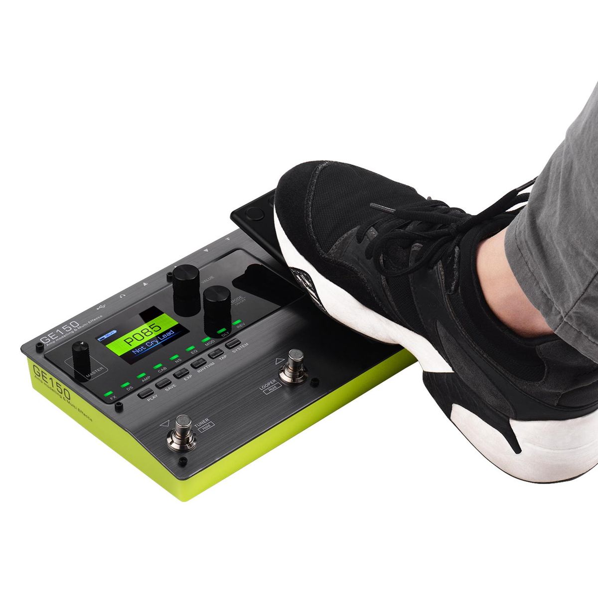 MOOER GE150 Amp Modelling & Multi Effects Pedal 55 Amplifier Models 151 Effects 80s Looper 40 Drum Rhythms 10 Metronome Tap Tempo OTG Function