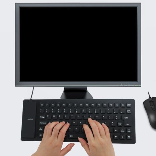 External + Foldable Keyboard USB Wired Keyboard For PC Laptop