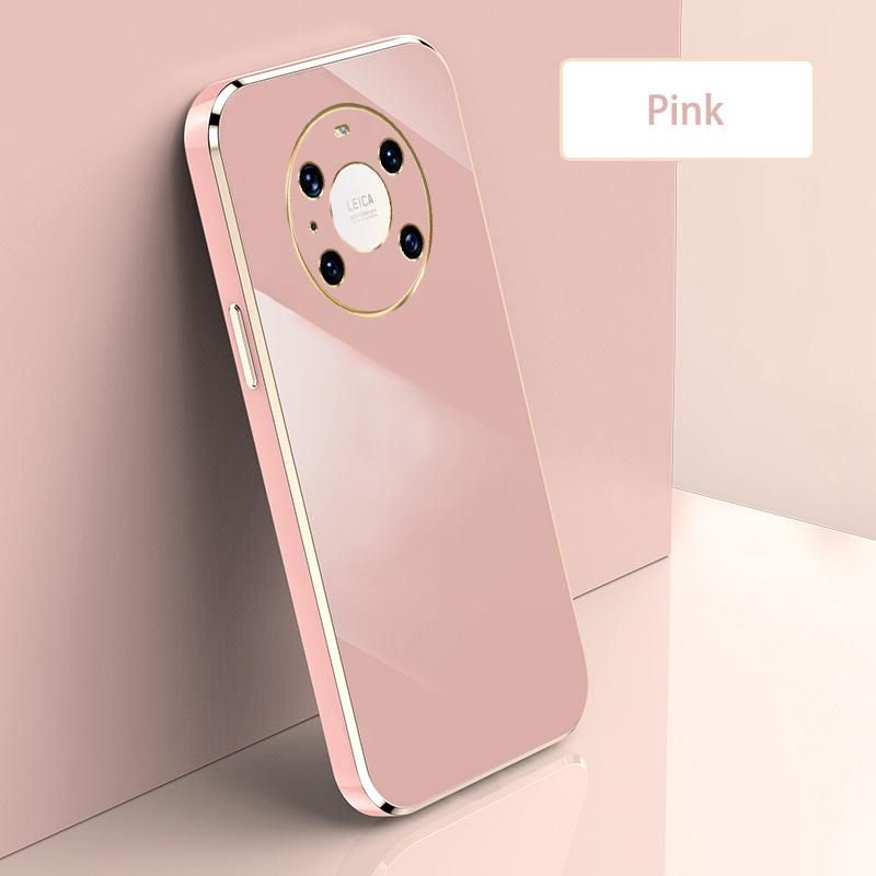 Ultra Thin Plating Phone Case for Huawei Mate 40 Lens Protection soft Phone Back Cover-Pink