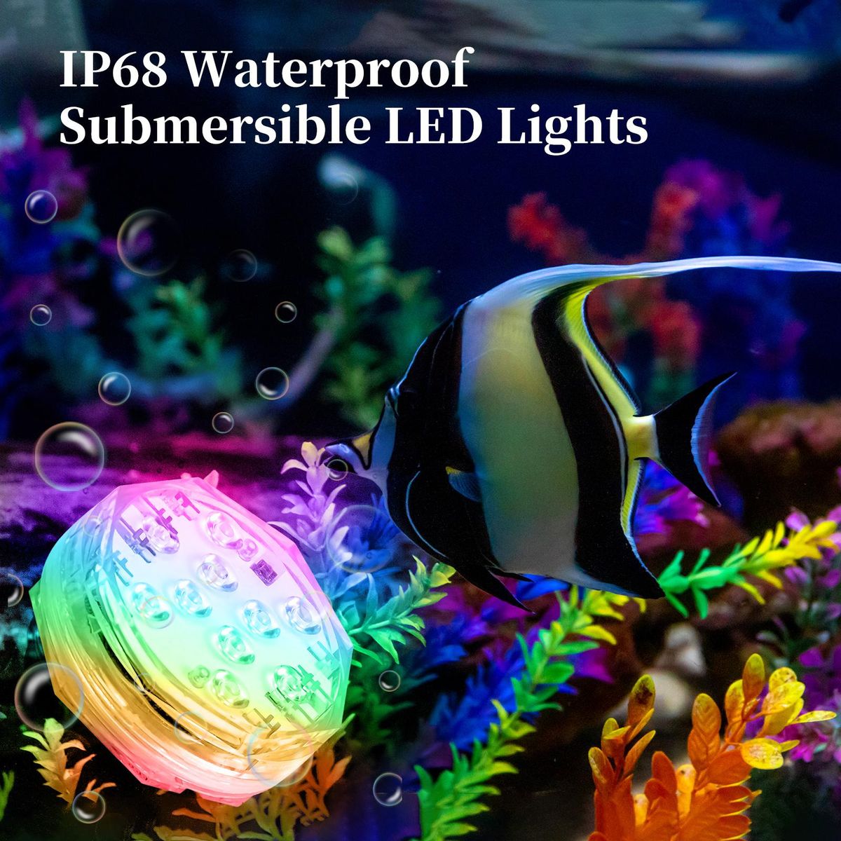 5PCS Submersible LED Lights with Remotes RGB 15 Colors Waterproof Pond Lights Underwater Lights for Swimming Pool Hot Tub Party Vase Fish Tank