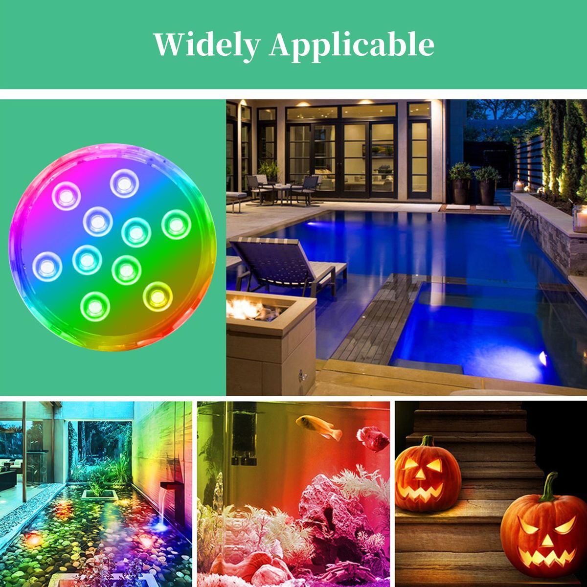 5PCS Submersible LED Lights with Remotes RGB 15 Colors Waterproof Pond Lights Underwater Lights for Swimming Pool Hot Tub Party Vase Fish Tank